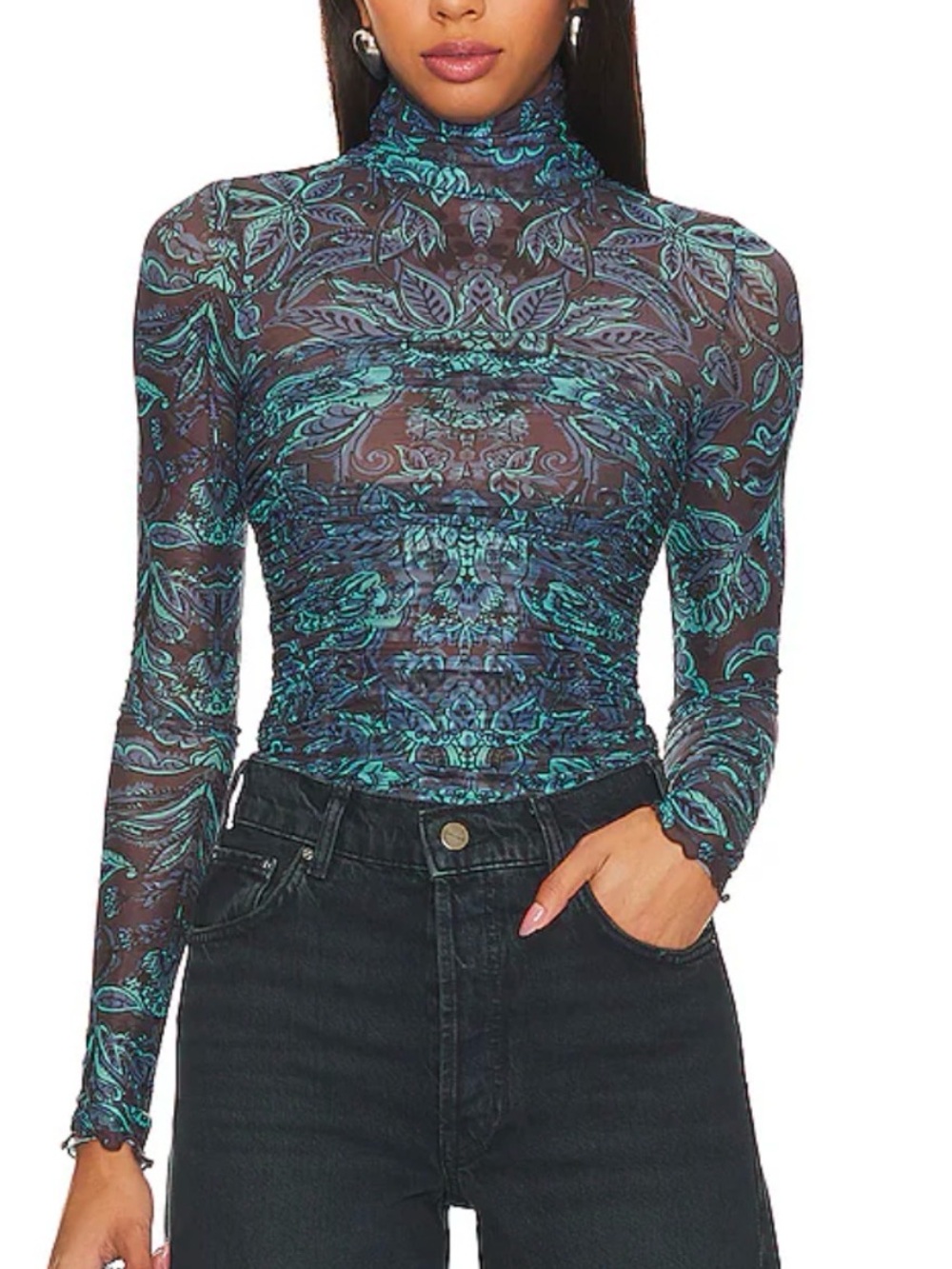 Intimately FP Free People Under It All Printed Bodysuit Southwest Size Small NWT - Picture 1 of 7